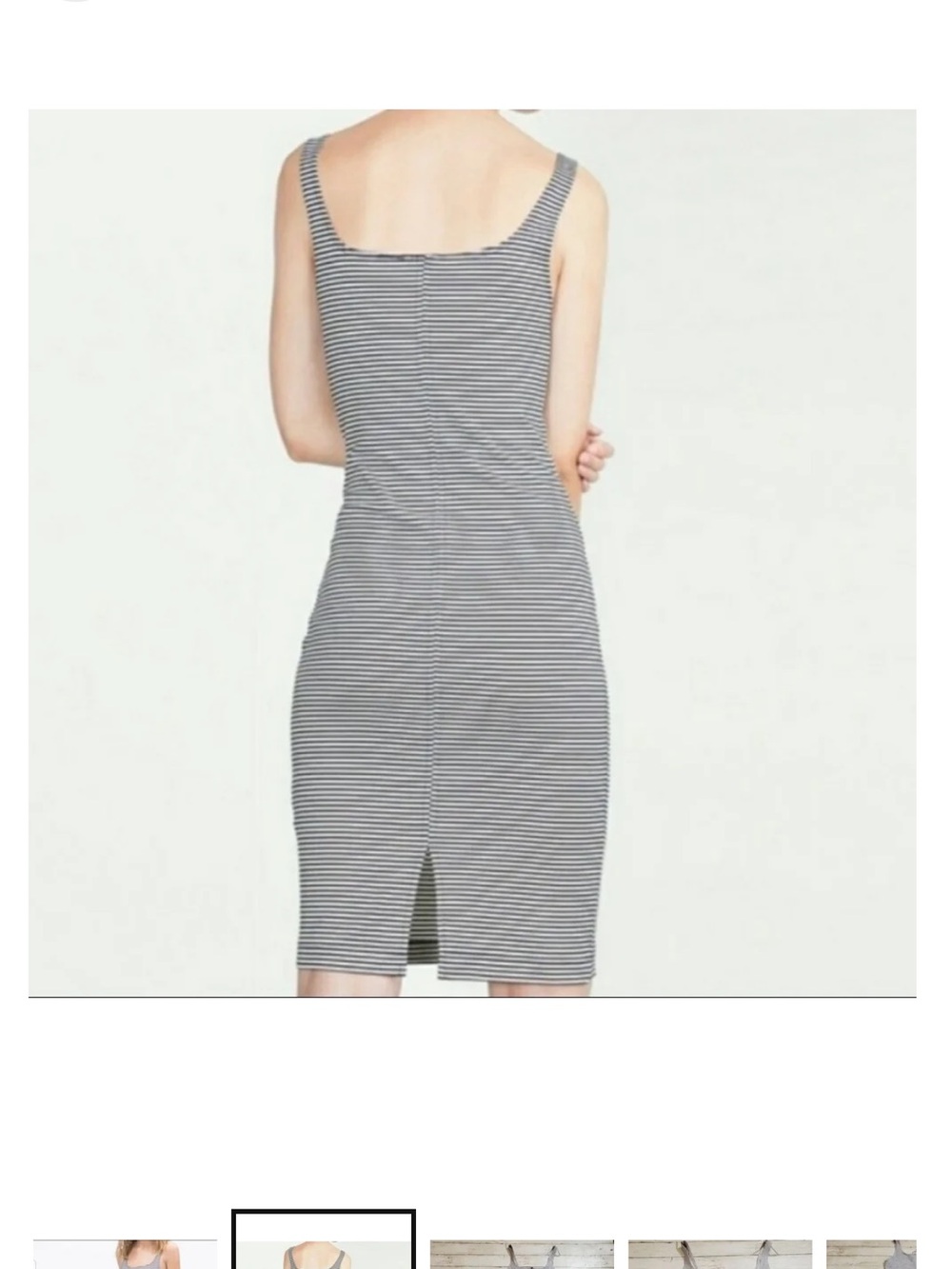 Zara Light Gray Ribbed Bodycon Midi Dress - Picture 9 of 10